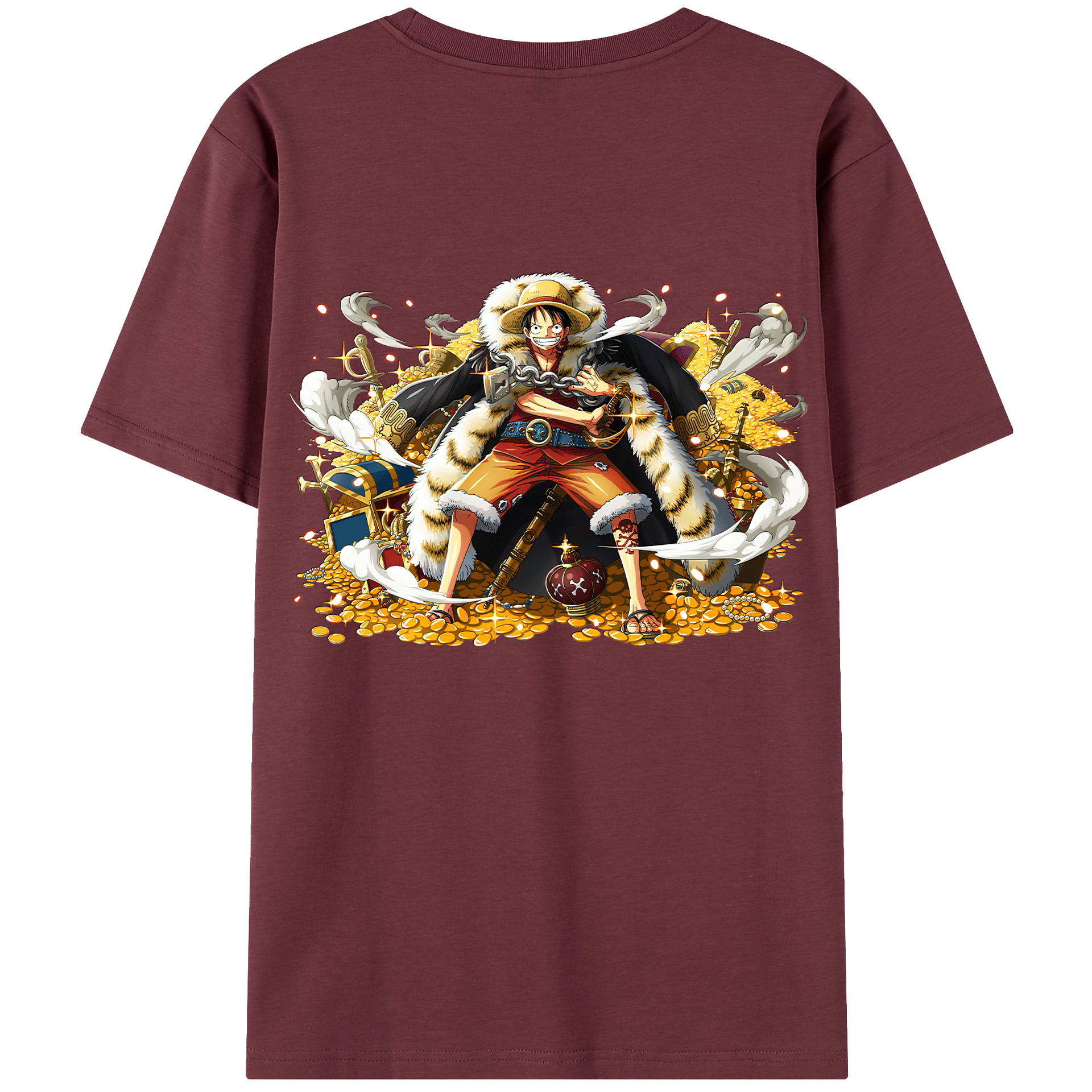ワンピース モンキー・D・ルフィ ONE PIECE Monkey D. Luffy 綿100％半袖Tシャツ（背面プリント）